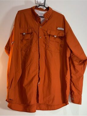 Columbia Men's Long-Sleeve Fishing Shirt - Orange. 1058